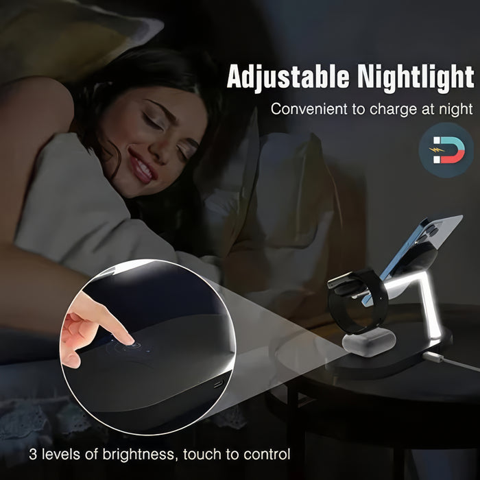 3-in-1 Wireless Charger Stand with Nightlight