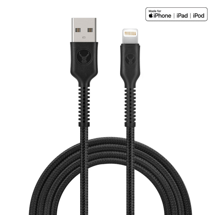 Bonelk Long-Life Easy Grip USB-A To Lightning Cable 1.2m (Black)