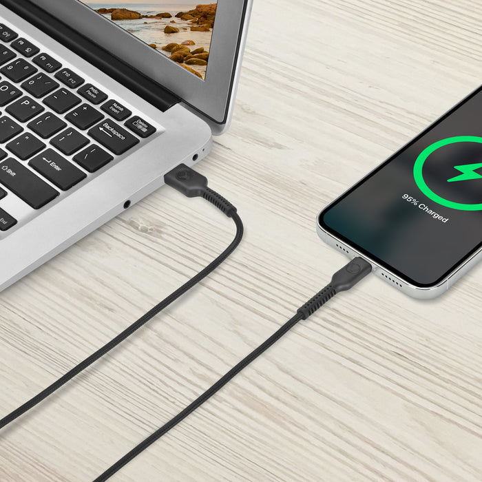 Bonelk Long-Life Easy Grip USB-A To Lightning Cable 1.2m (Black)