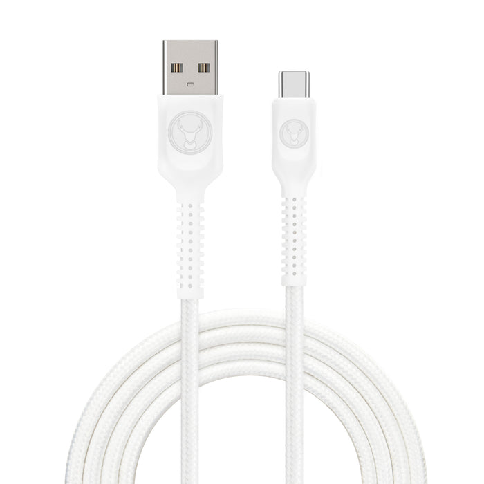 Bonelk Long-Life Easy Grip USB-A to USB-C Cable, 60W 1.2m (White)