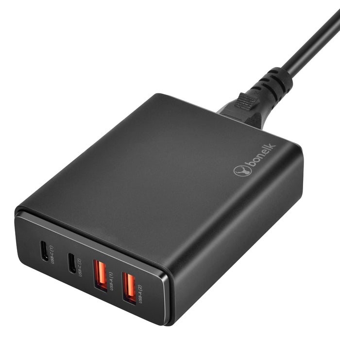 Bonelk Desktop Charger, 2 x USB-C / 2 x USB-A, 65W (Black)