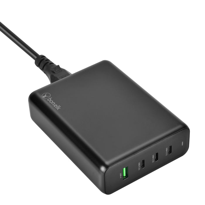 Bonelk 240W Multi-Port Desktop Charger, 3 x USB-C / 1 x USB-A (Black)