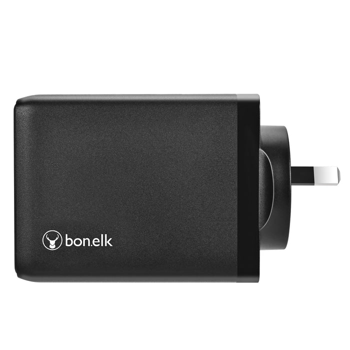 Bonelk 100W PD GaN Wall Charger, 2 x USB-C / 1 x USB-A - Black