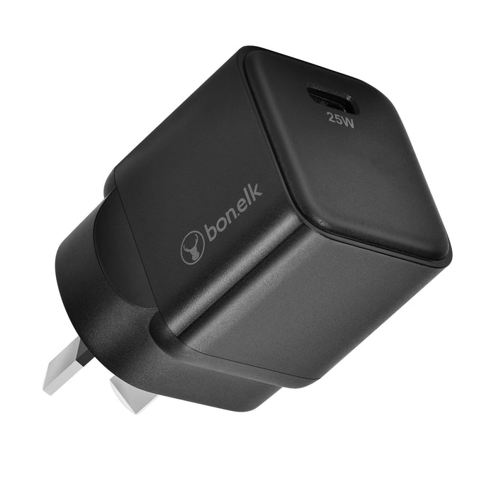 Bonelk 25W PD USB-C Wall Charger + Easy Grip Cable - Black