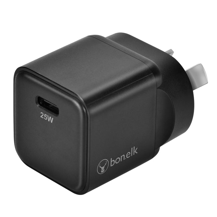 Bonelk 25W PD USB-C Wall Charger + Easy Grip Cable - Black