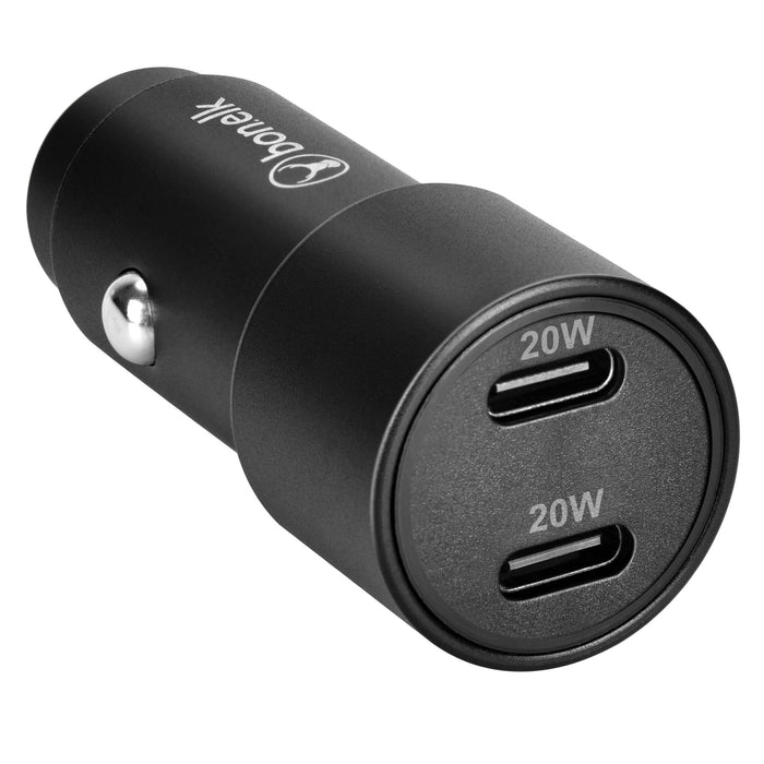 Bonelk Eco Series 38W PD Dual USB-C Car Charger - Black