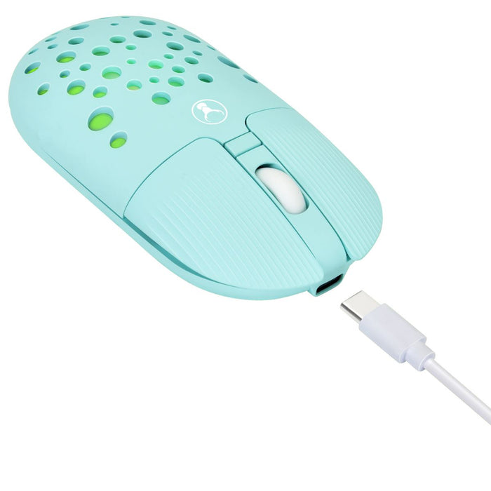 Bonelk Bluetooth/Wireless RGB 4D Mouse, 1200DPI, USB-C, M-270 (Teal)