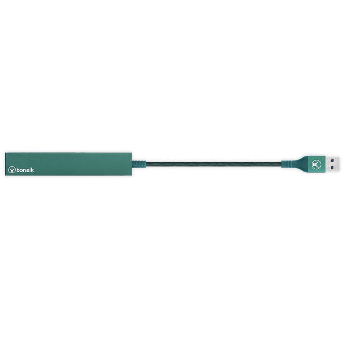 Bonelk Long-Life USB-A to 4 Port USB 3.0 Slim Hub (Green)