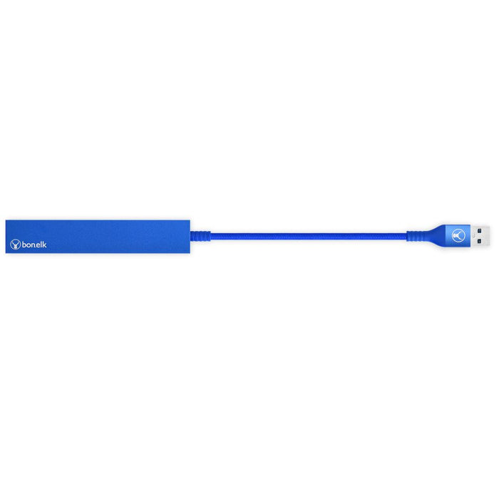 Bonelk Long-Life USB-A to 4 Port USB 3.0 Slim Hub (Blue)