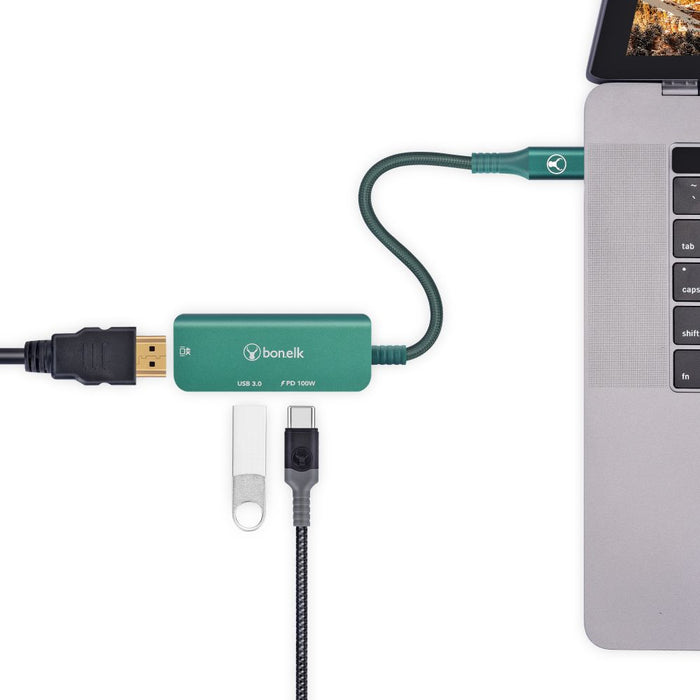 Bonelk Long-Life 3in1 Multiport Hub (Green)