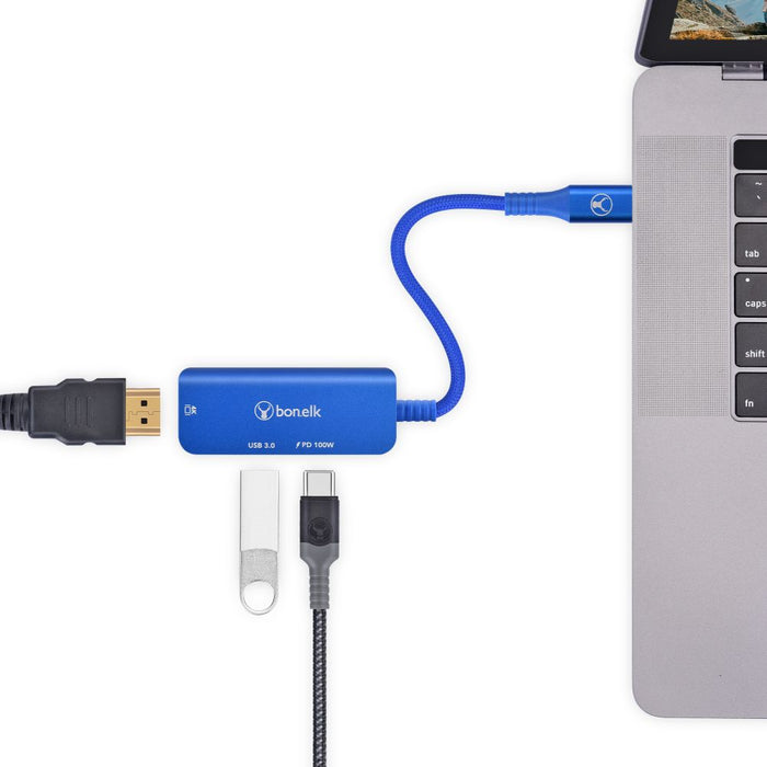 Bonelk Long-Life 3in1 Multiport Hub (Blue)