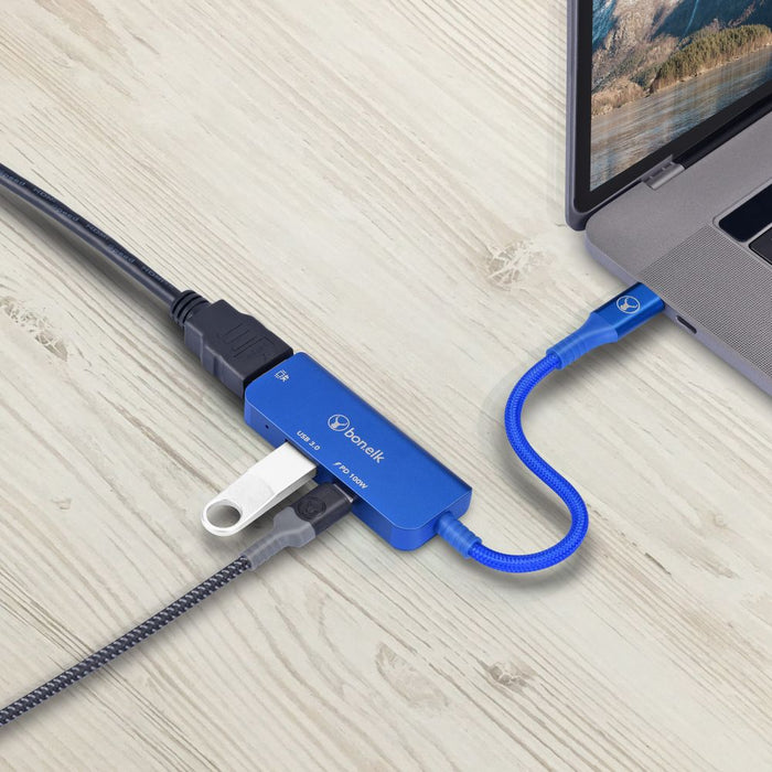 Bonelk Long-Life 3in1 Multiport Hub (Blue)