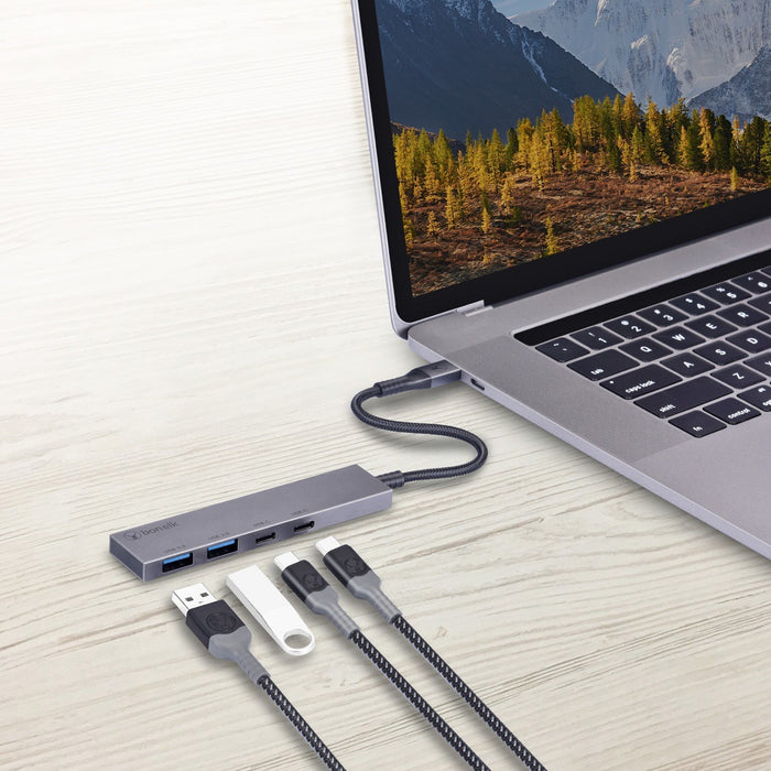 Bonelk Long-Life USB-C 4-in-1 Multiport Slim Hub (Space Grey)