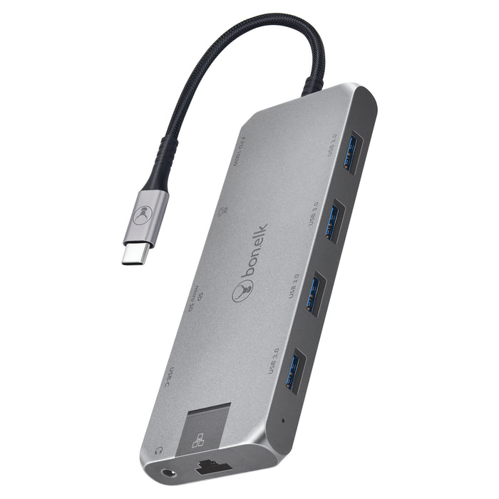 Bonelk Long-Life USB-C To 11-In-1 Multiport Hub - Space Grey