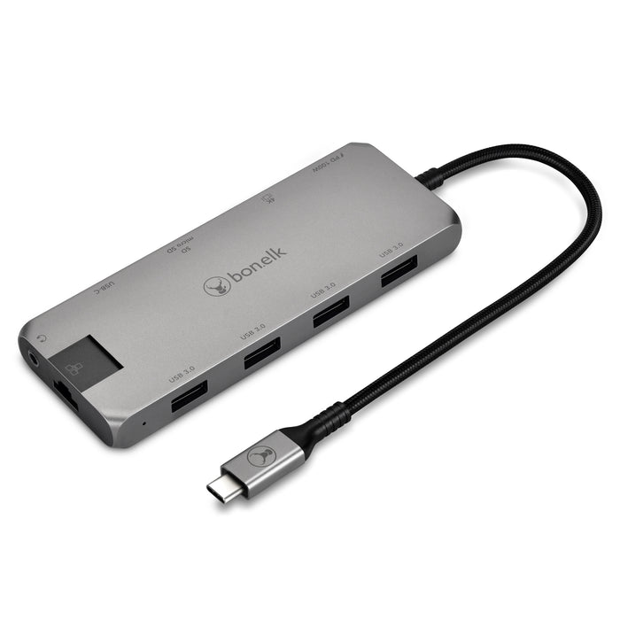 Bonelk Long-Life USB-C To 11-In-1 Multiport Hub - Space Grey