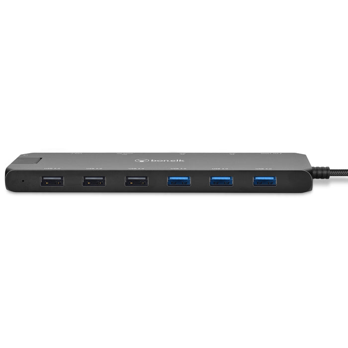 Bonelk Long-Life USB-C To 14-In-1 Multiport Hub - Black