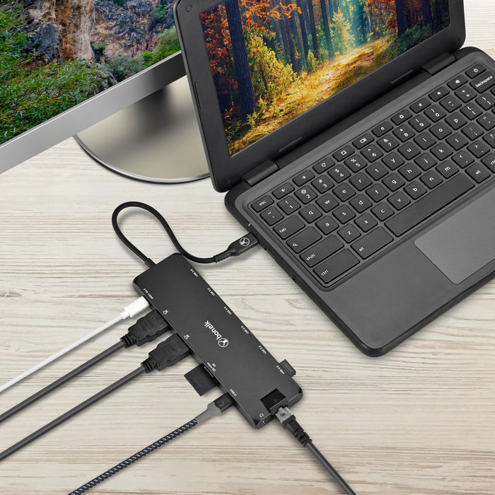 Bonelk Long-Life USB-C To 14-In-1 Multiport Hub - Black