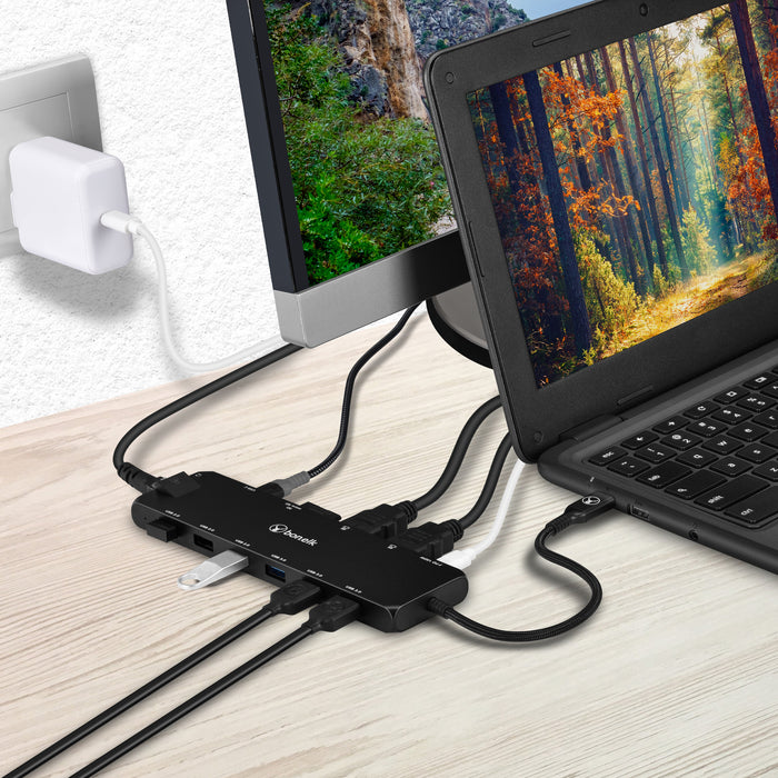 Bonelk Long-Life USB-C To 14-In-1 Multiport Hub - Black