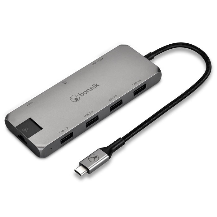 Bonelk Long-Life USB-C To 8-In-1 Multiport Hub (Space Grey)