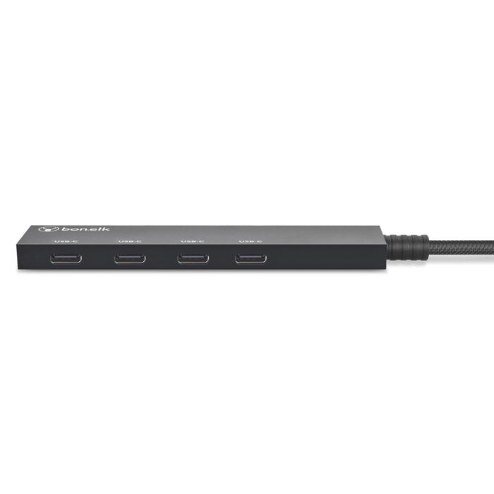 Bonelk Long-Life USB-C to 4 Port USB-C 3.0 Slim Hub (Black)