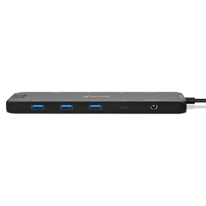 Bonelk Long-Life USB-C To 12-In-1 Multiport Powered Hub - Black