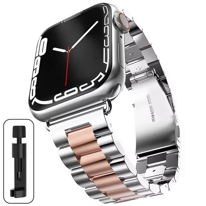 Stainless Steel Band for Apple Watch - Silver-Gold