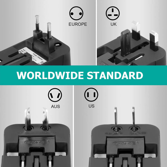 Universal Travel Adapter with USB and USB-C port