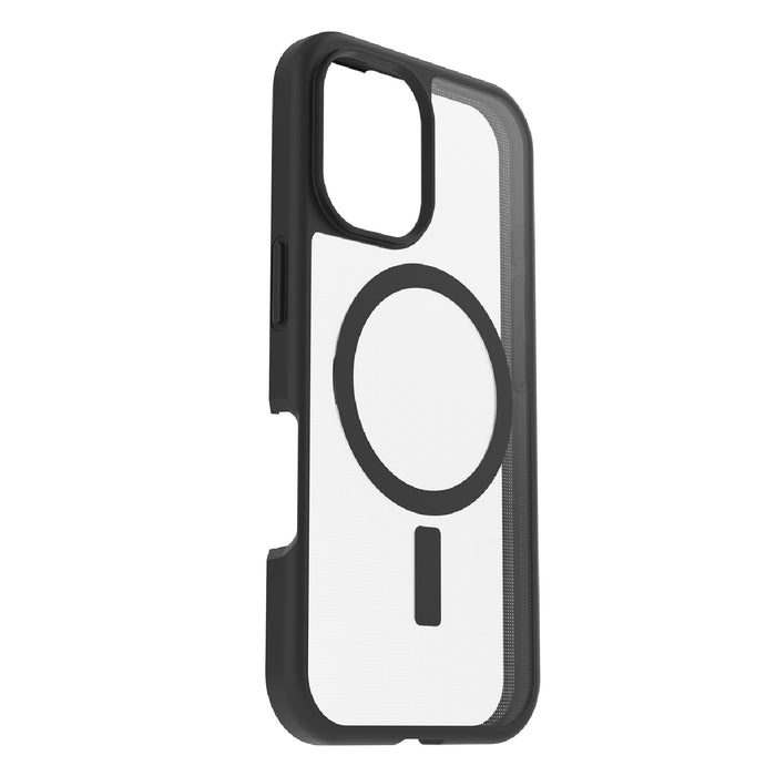 OtterBox React MagSafe Apple iPhone 16 (6.1") Case Clear/Black - DROP+ Military Standard,Hard case with Soft Grip Edges