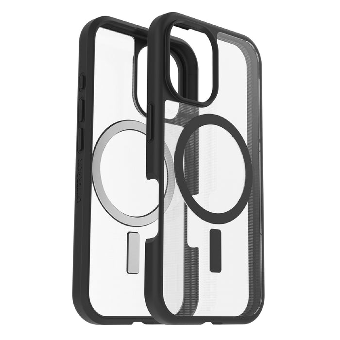 OtterBox React MagSafe Apple iPhone 16 (6.1") Case Clear/Black - DROP+ Military Standard,Hard case with Soft Grip Edges