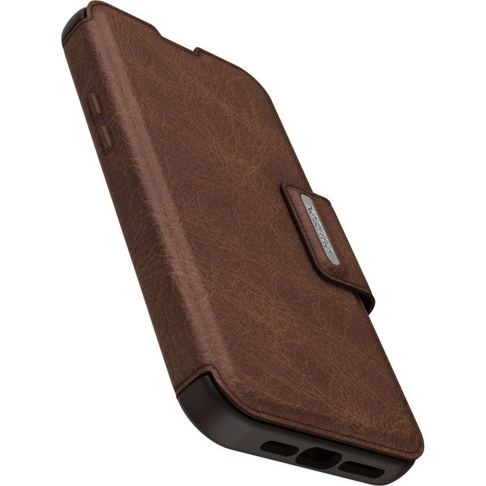 OtterBox Strada Apple iPhone 14 Plus Case Brown, Leather Folio Cover, Card Holder