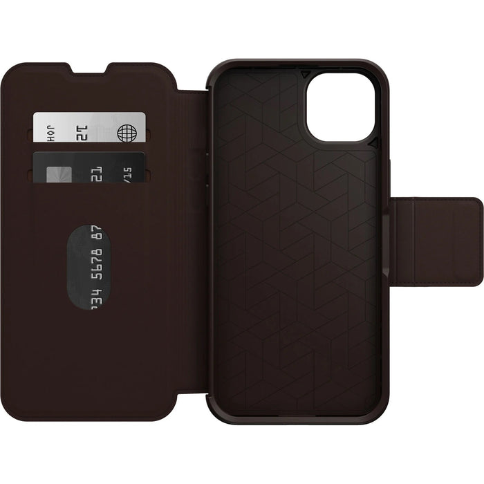 OtterBox Strada Apple iPhone 14 Plus Case Brown, Leather Folio Cover, Card Holder