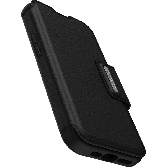 OtterBox Strada Apple iPhone 14 Pro Case Black, Leather Folio Cover, Card Holder