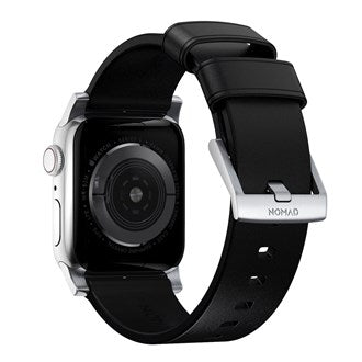 Nomad - Modern Band for Apple Watch 45/49mm - Black with Silver Hardware