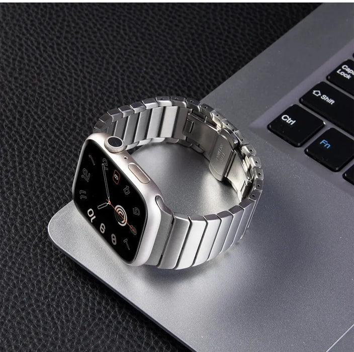 Luxury Stainless Steel Metal Band For Apple Watch - Silver