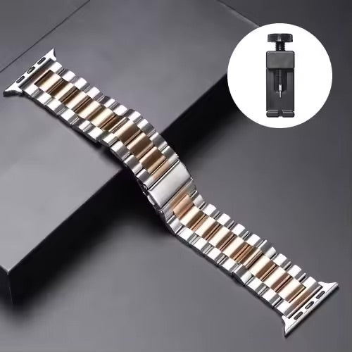 Stainless Steel Band for Apple Watch - Silver-Gold