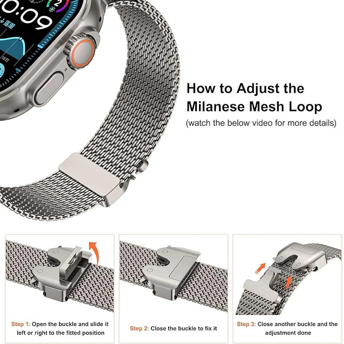 Milanese Loop Band For Apple Watch - Titanium