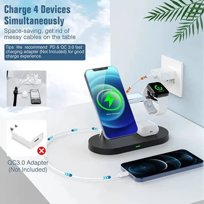 3-in-1 Wireless Charger Stand with Nightlight