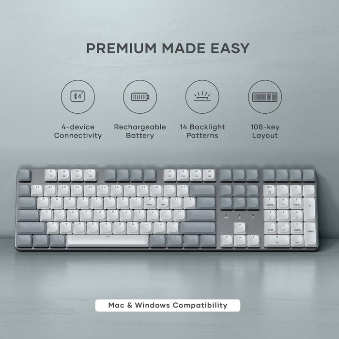 SM3 Slim Mechanical Backlit Bluetooth Keyboard - Light