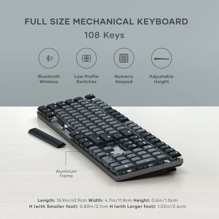 SM3 Slim Mechanical Backlit Bluetooth Keyboard - Light