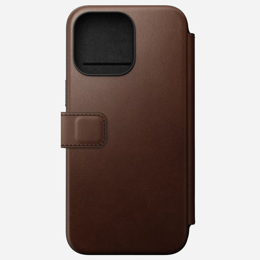 Nomad - Modern Leather Folio Case - iPhone 15 Pro Max - Brown