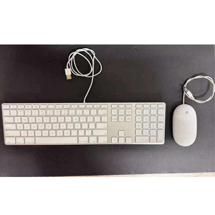 Refurbished Apple Wired Keyboard with Mighty Mouse Combo - White (A+ Grade Quality)