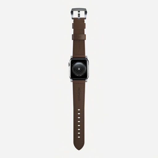 Nomad Traditional Strap for Apple Watch 42-44mm - Rustic Brown Silver Hardware