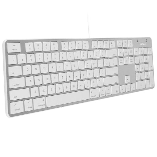  Macally USB Wired Keyboard for Mac and Windows PC - Space  Saving Compatible Small Apple Keyboard - 78 Keys External Mac Keyboard for  MacBook Pro/Air, iMac, Desktop Mac Mini - Silver