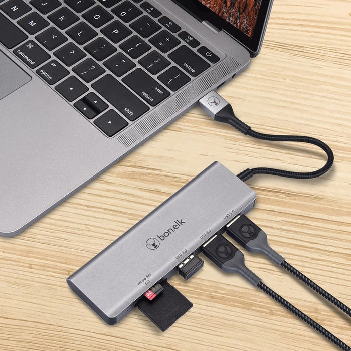 Bonelk Long-Life USB-A 5-in-1 Multiport Hub - Space Grey