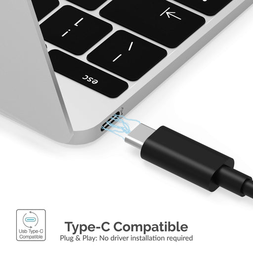 Sabrent 4-Port USB-C to USB 3.0 Mini Portable Hub - Black