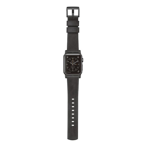 Nomad Leather Strap for Apple Watch 42-44mm - Modern Build, with Black Hardware